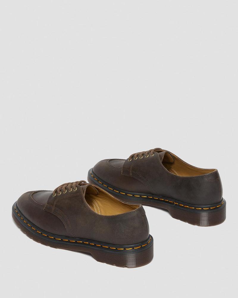 Dr Martens 2046 Crazy Horse Læder Oxford Sko Herre Mørkebrune | DK 610QMA